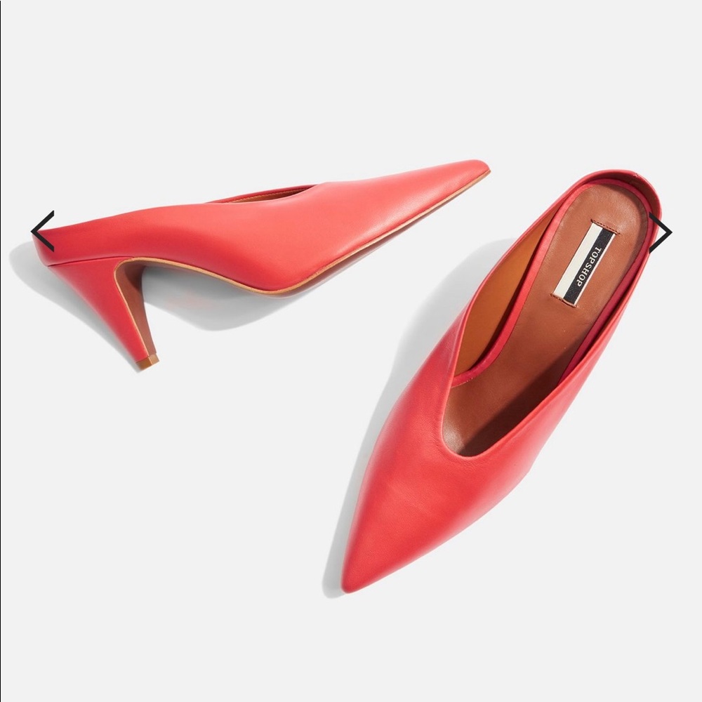 Topshop JUICY V-Cut Mules NWOT